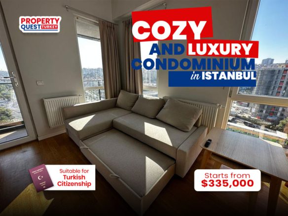 Cozy condominium for sale in one of the most luxury Housing projects in central istanbul!