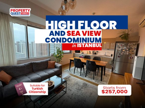 High Floor &amp; Sea view condominium for sale in the center of Istanbul’s Asian side!